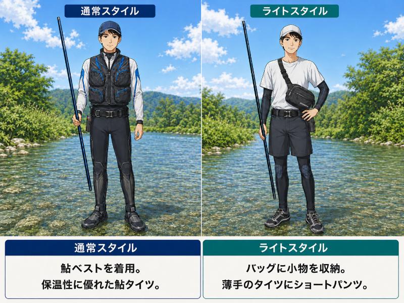 通常スタイルとライトスタイルの比較イラスト